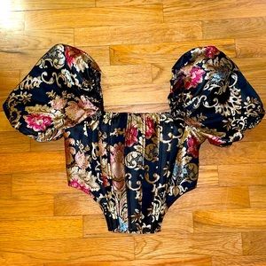 SHEIN puff sleeve princess corset top